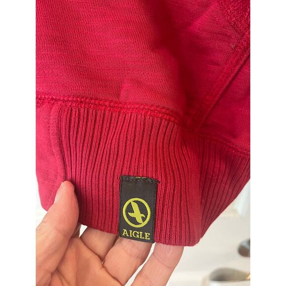 Aigle Full Zip Casual Sweater Jacket Cotton Hood Pocket Layer Hiking Outdoors XL - Picture 7 of 8